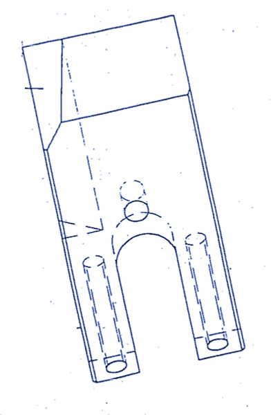 Couteau 104x45x22/12 mm droit pour Linck ®