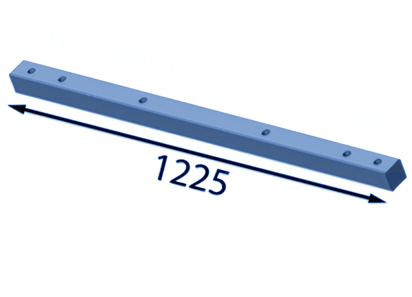 1225x59x59 mm Contre-couteau éventail pour Bruks ®