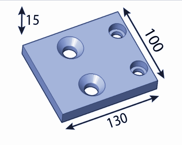 Plaque espace libre 130x100x15 mm pour Jenz ®