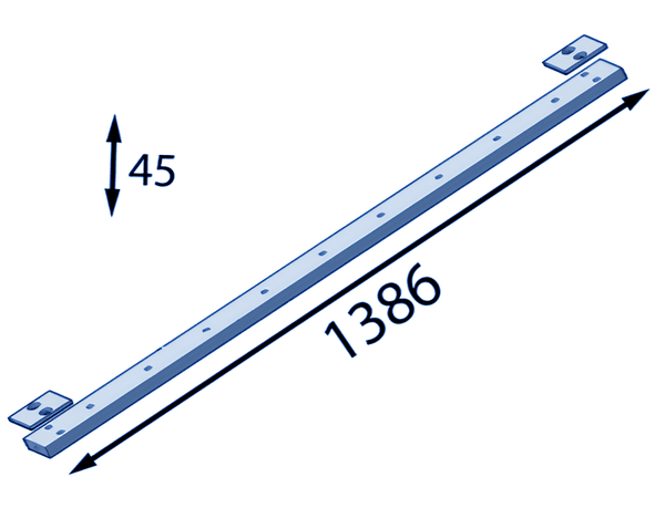 1386x60x45 mm Base de contre-couteau pour Eschlböck ®