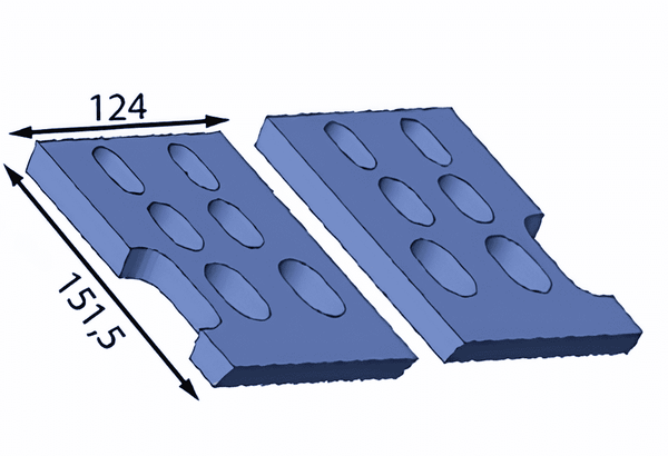 151,5x124x15 mm Porte-couteau inférieur gauche et droit pour Eschlböck ®