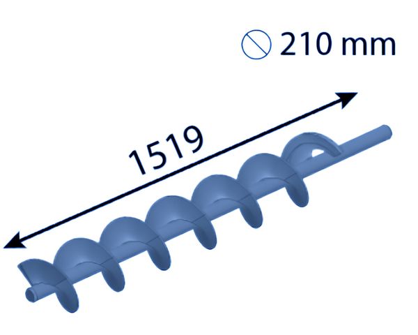 Arbre spiralé 1519x210 mm pour Heizohack ®