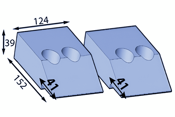 152x124x39 mm Porte-couteau supérieur +5 mm pour Eschlböck ®