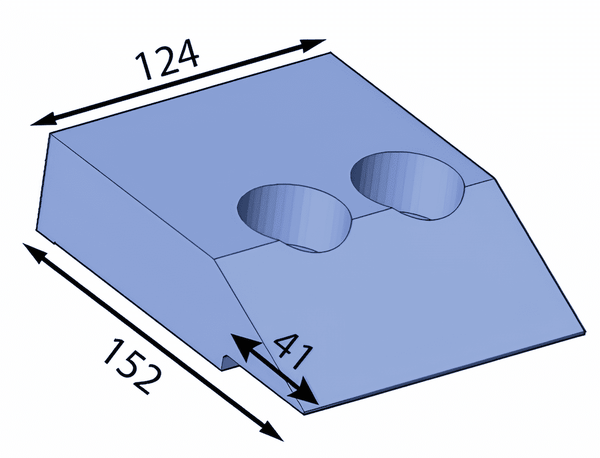 152x124x39mm Porte-couteau supérieur +5m trous droits pour Eschlböck ®