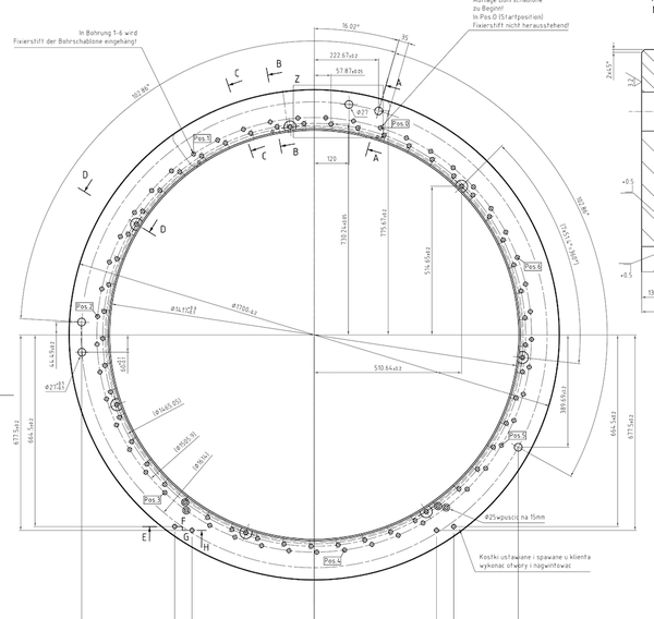 1700/1417x30 mm Bague d'usure avant pour Pallmann PZKR 14-450/49