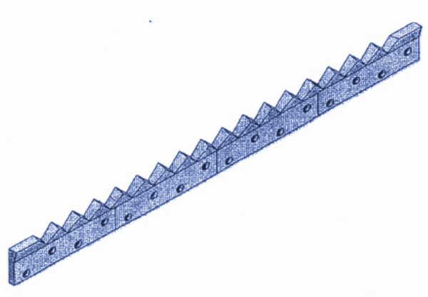 1996x162x42/25 mm Contre-couteau pour Zeno 4 parties