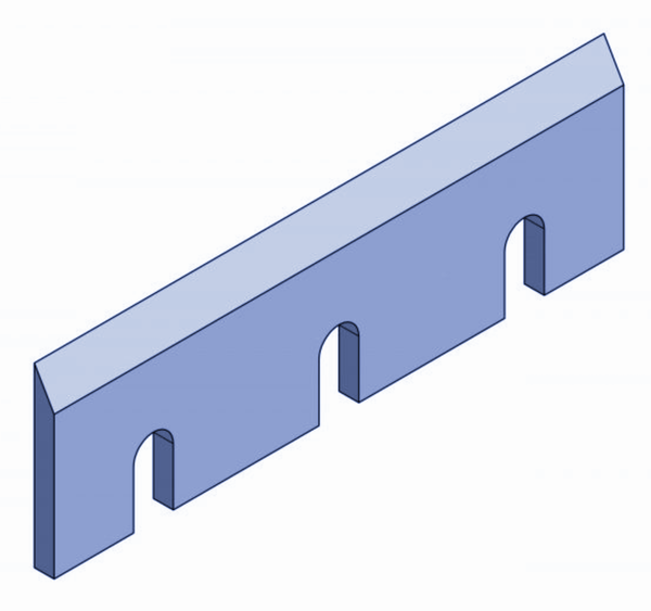 Couteau à déchiqueter 258x80x9 mm pour Bruks 720