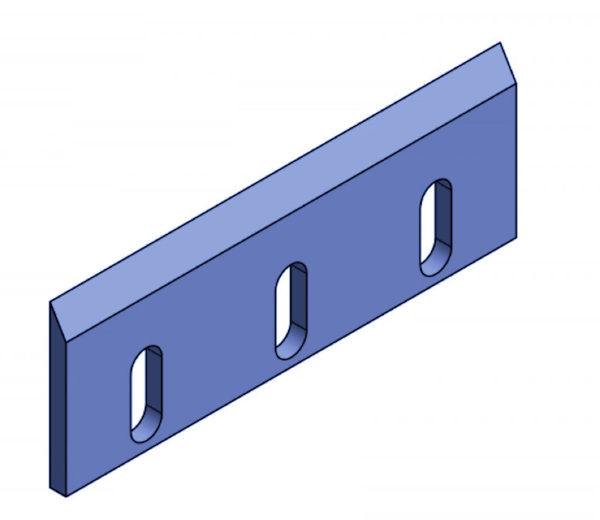 Couteau broyeur 280x100x10 mm pour Junkkari HJ10