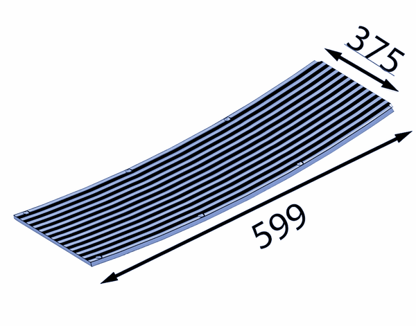 Plaque d'usure fendue pour tube de soufflage 599x375x8 mm pour Eschlböck ®