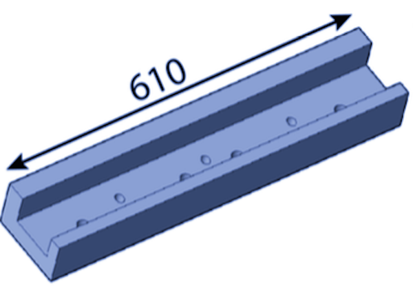 Plaque de base 610 mm pour contre-couteau inférieur pour Kesla ®